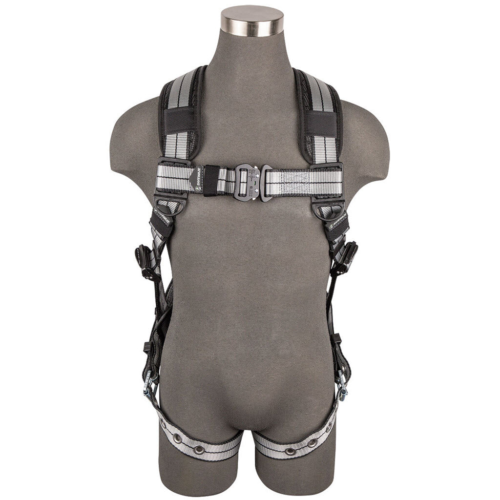 Safewaze PRO+ Slate Full Body Harness 020 – Aluminum D-Ring, Quick-Connect Chest and Leg Buckles - OutdoorPowerDeals