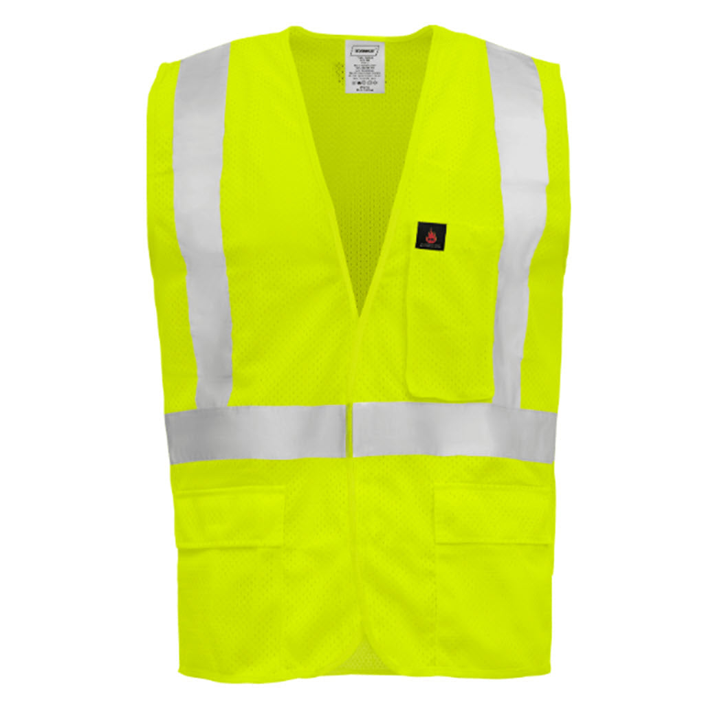 Ironwear 1284FR-L FR Poly Mesh Vest, Lime, High Visibility - OutdoorPowerDeals