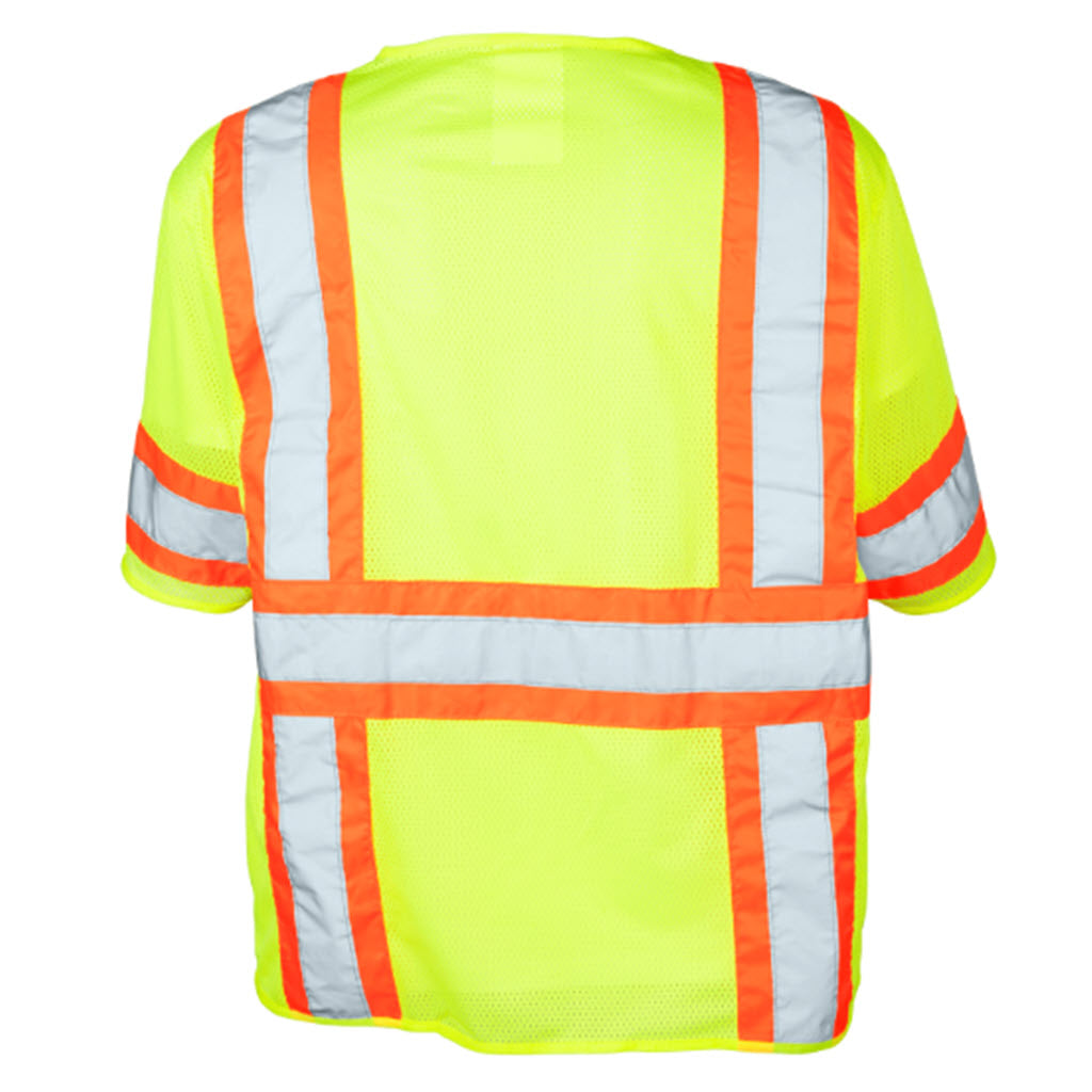 Ironwear 1293-LZ 4XL lime mesh safety vest back view detail