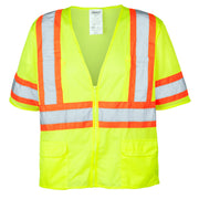 Ironwear 1293-LZ 4XL lime mesh safety vest front view zip