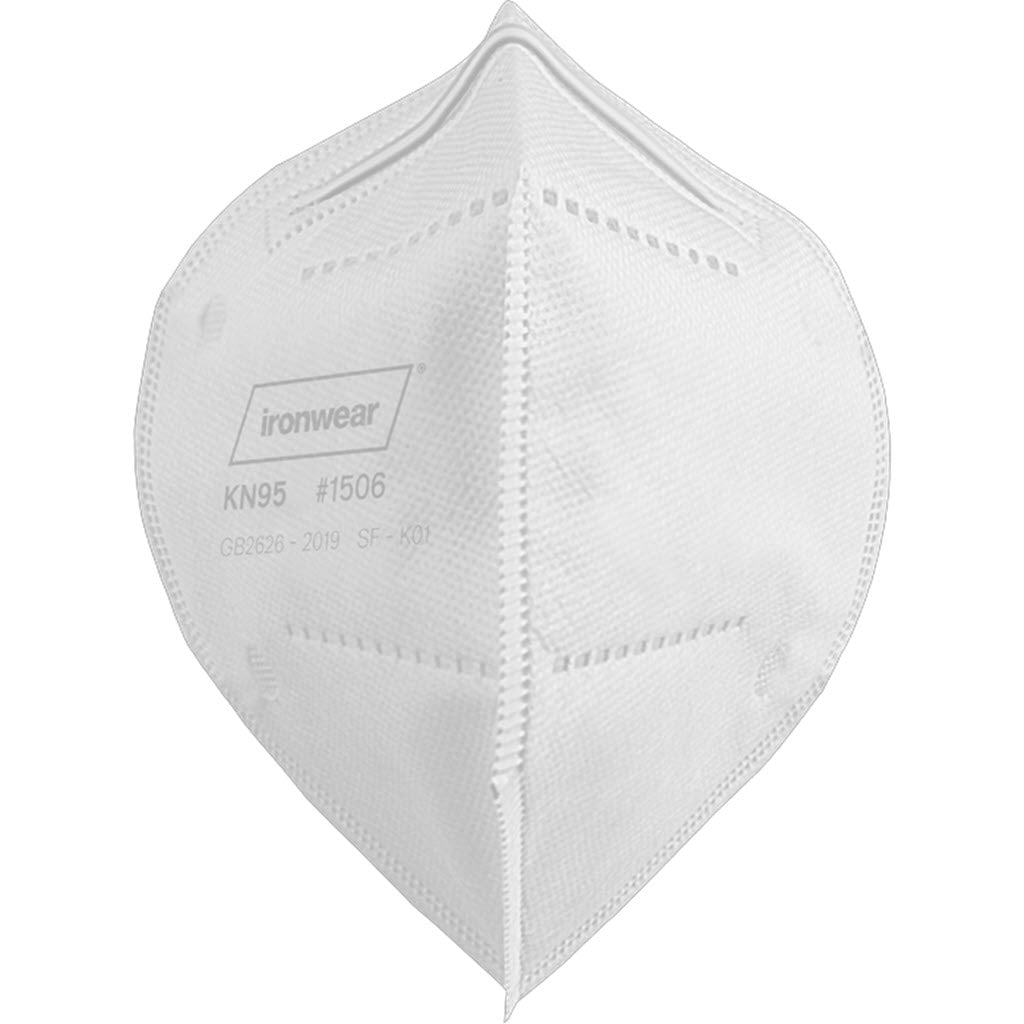 Ironwear KN95 Face Mask Disposable White 1506 Respirator Protective Gear - OutdoorPowerDeals