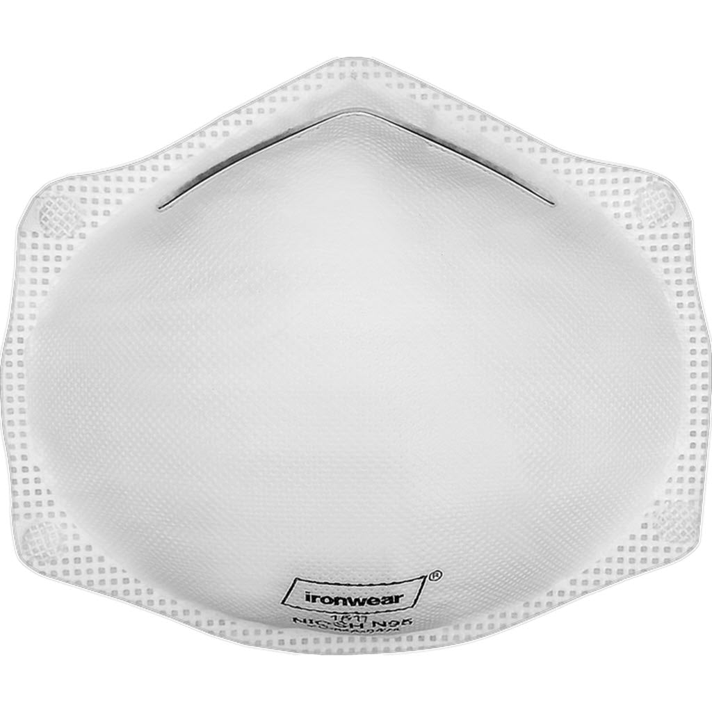 Ironwear N95 Respirator, Disposable Cup Style, White, Model 1517 (10 Box) - OutdoorPowerDeals