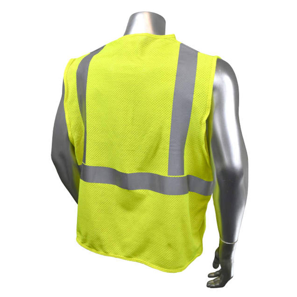Radians SV97E-2VGM vest reflective striping and closure detail