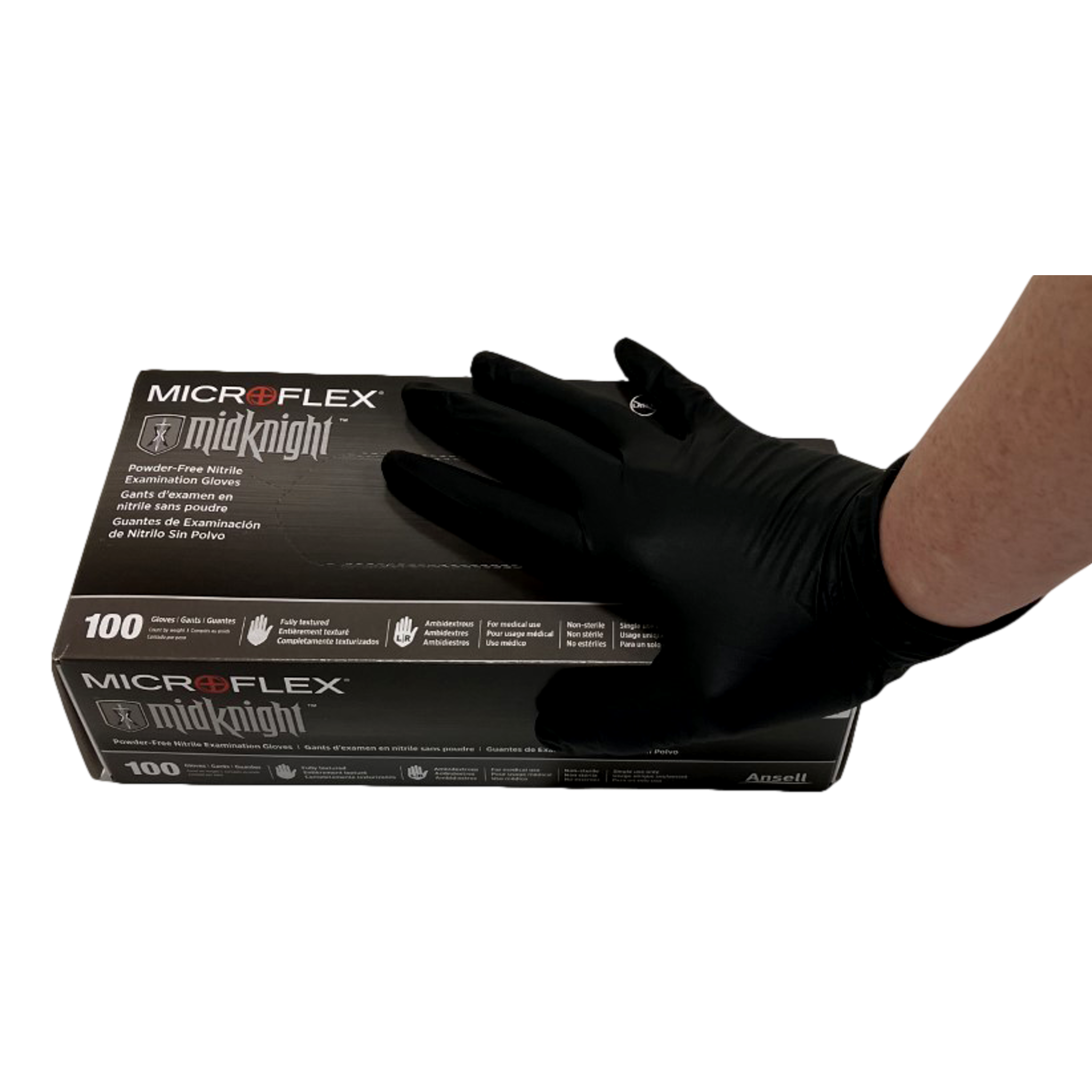 MidKnight MK-296 Black Nitrile Gloves Small Powder-Free Exam Grade 100/Box – MK296S