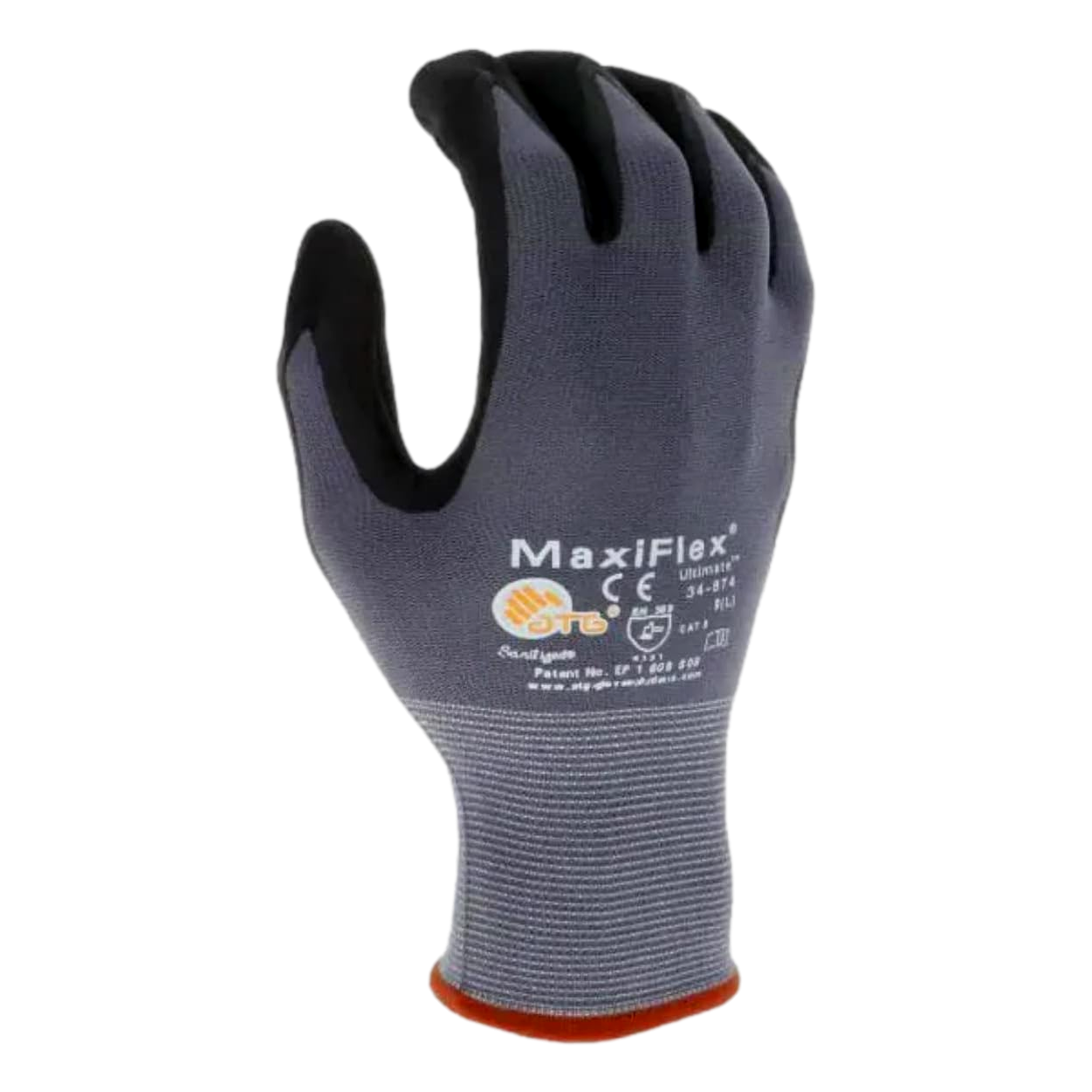 PIP 34-874 Large G-Tek Ultimate Nylon Nitrile Coated Work Gloves Black Seamless Knit PK of 3