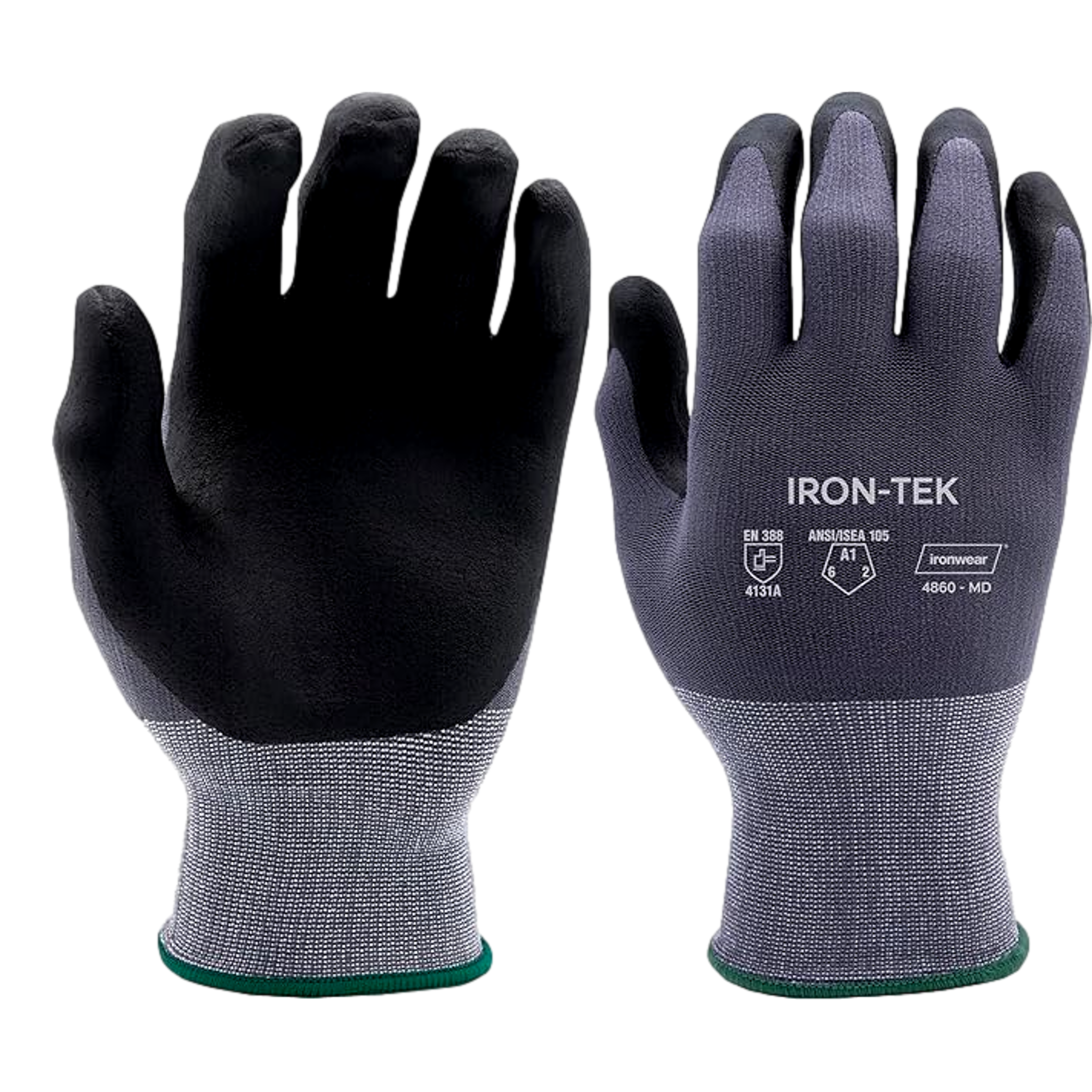Ironwear Iron-Tek 4860 Foam Nitrile Coated Gloves – Grey/Black
