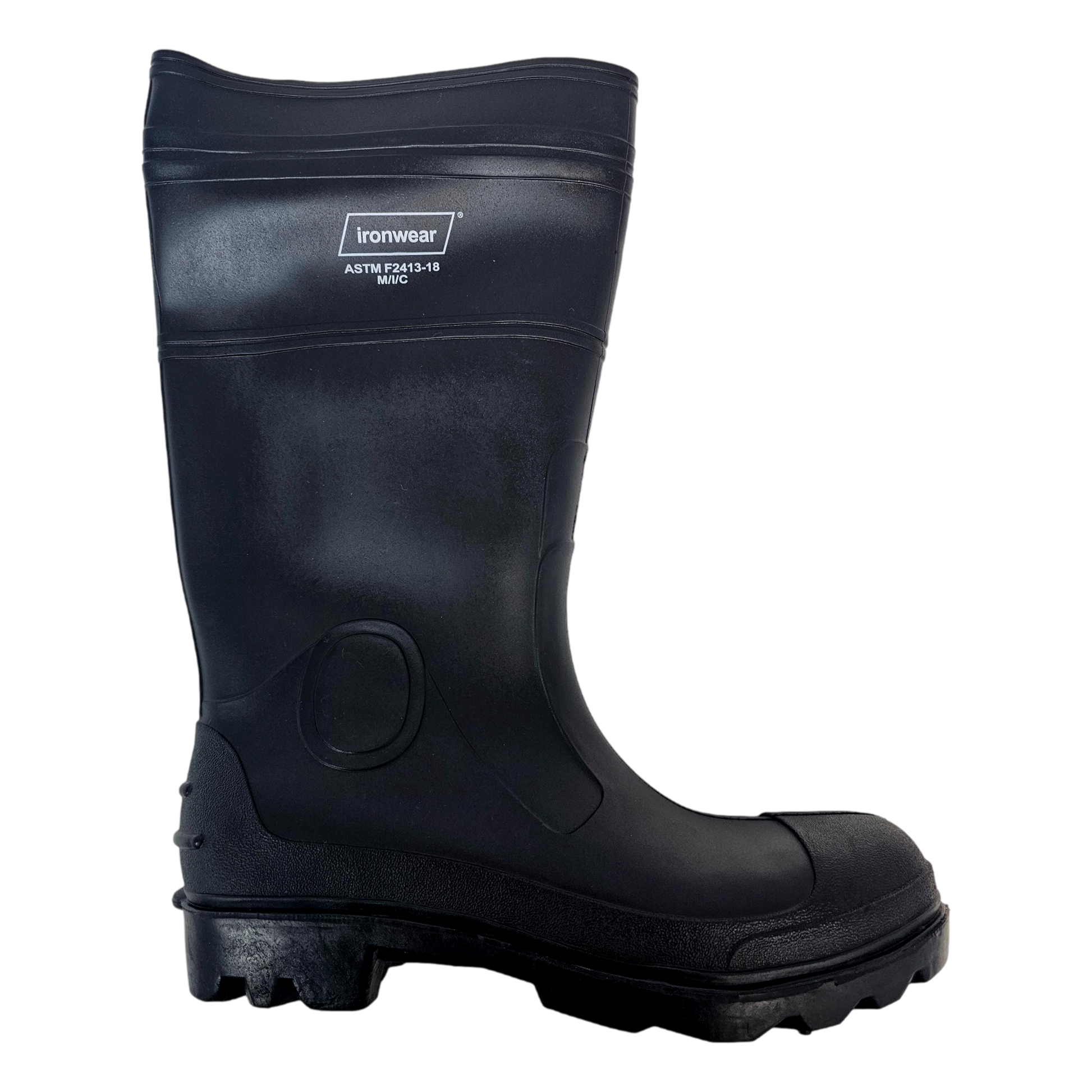 Ironwear 9253-B PVC Steel Toe Work Boots Waterproof Black Size 10 ASTM F2413 - OutdoorPowerDeals