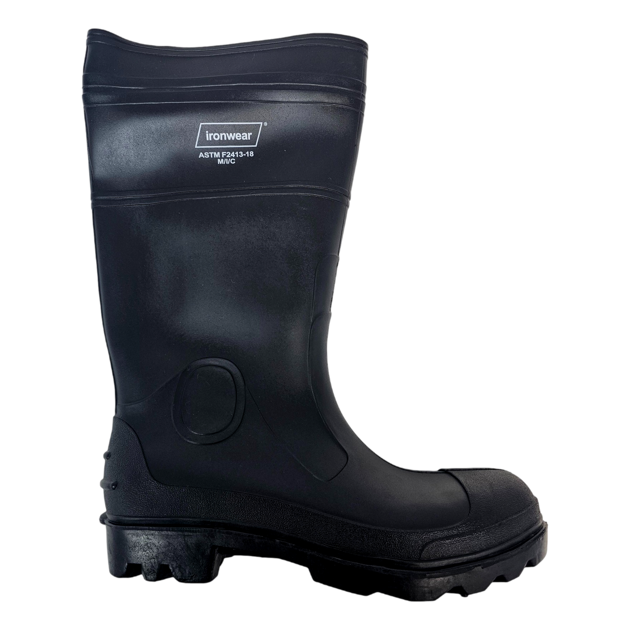 Ironwear 9253-B PVC Steel Toe Work Boots Waterproof Black Size 10 ASTM F2413 - OutdoorPowerDeals