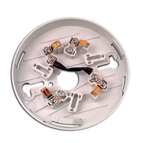 A silver Edwards SIGA-SB standard detector base with wiring terminals, designed for use with Edwards Signature Series detectors.