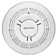 A white Edwards Signature Optica Series SIGA-OSD smoke detector with a circular design and grid-like pattern