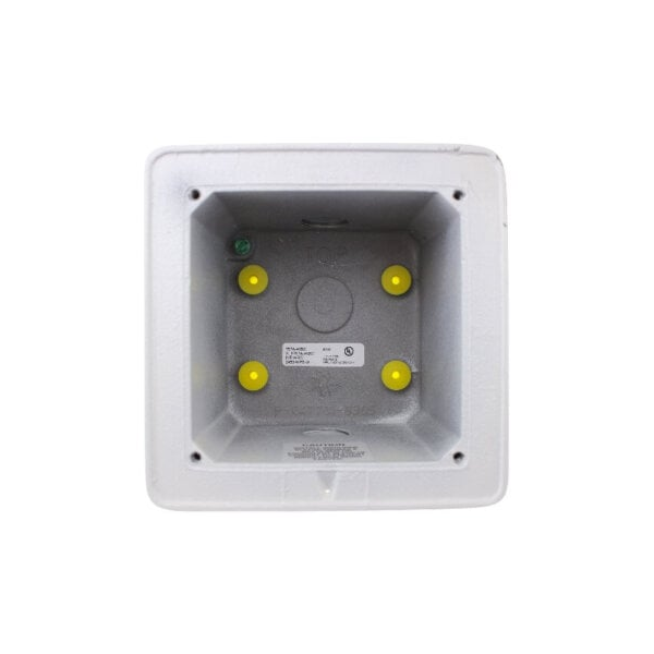 757A-WBW - Weatherproof cast back box, white - Protegis Fire & Safety