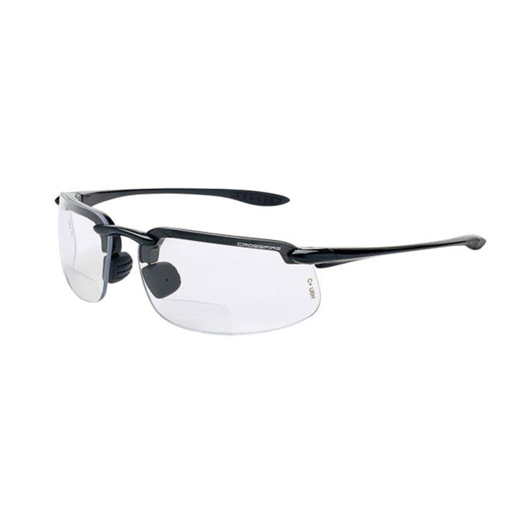 Radians Crossfire ES4 Bifocal Safety Glasses 216415 – Pearl Gray Frame with Clear Lens, 1.5 Diopter - OutdoorPowerDeals