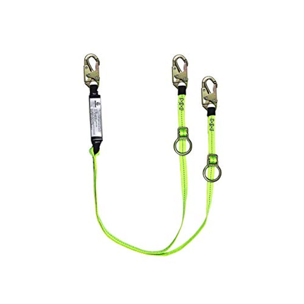 Safewaze FS456 6' Tie-Back Dual-Leg Lanyard – Adjustable, Fall Protection - OutdoorPowerDeals