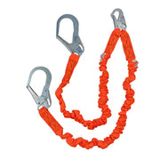 Safewaze FS88596 V-Line 6' Stretch Dual-Leg Lanyard – R-Bar Hooks, Fall Protection - OutdoorPowerDeals
