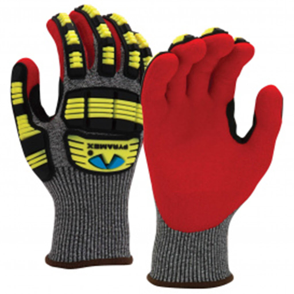 Pyramex GL609C Large Sandy Nitrile Gloves – A5 Cut-Resistant, Red - OutdoorPowerDeals