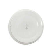 A white, round Gamewell FCI heat detector with a visible logo in the center.