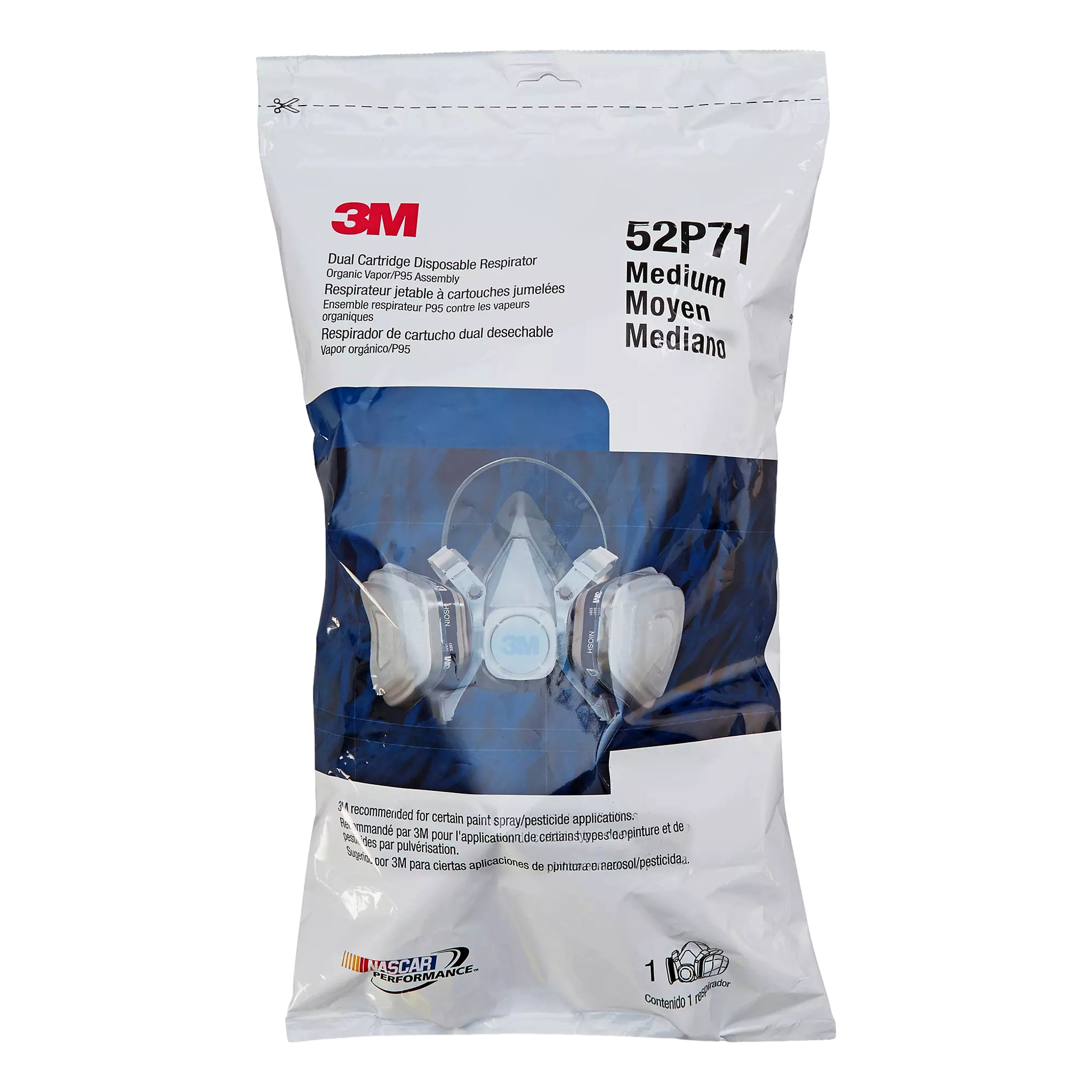 3M 52P71 Half Face Respirator 5000 Series Organic Vapor P95 Medium