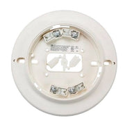 A white Siemens DB-11 detector base with low-profile surface-mount design, featuring screw-clamp contacts for electrical connections.