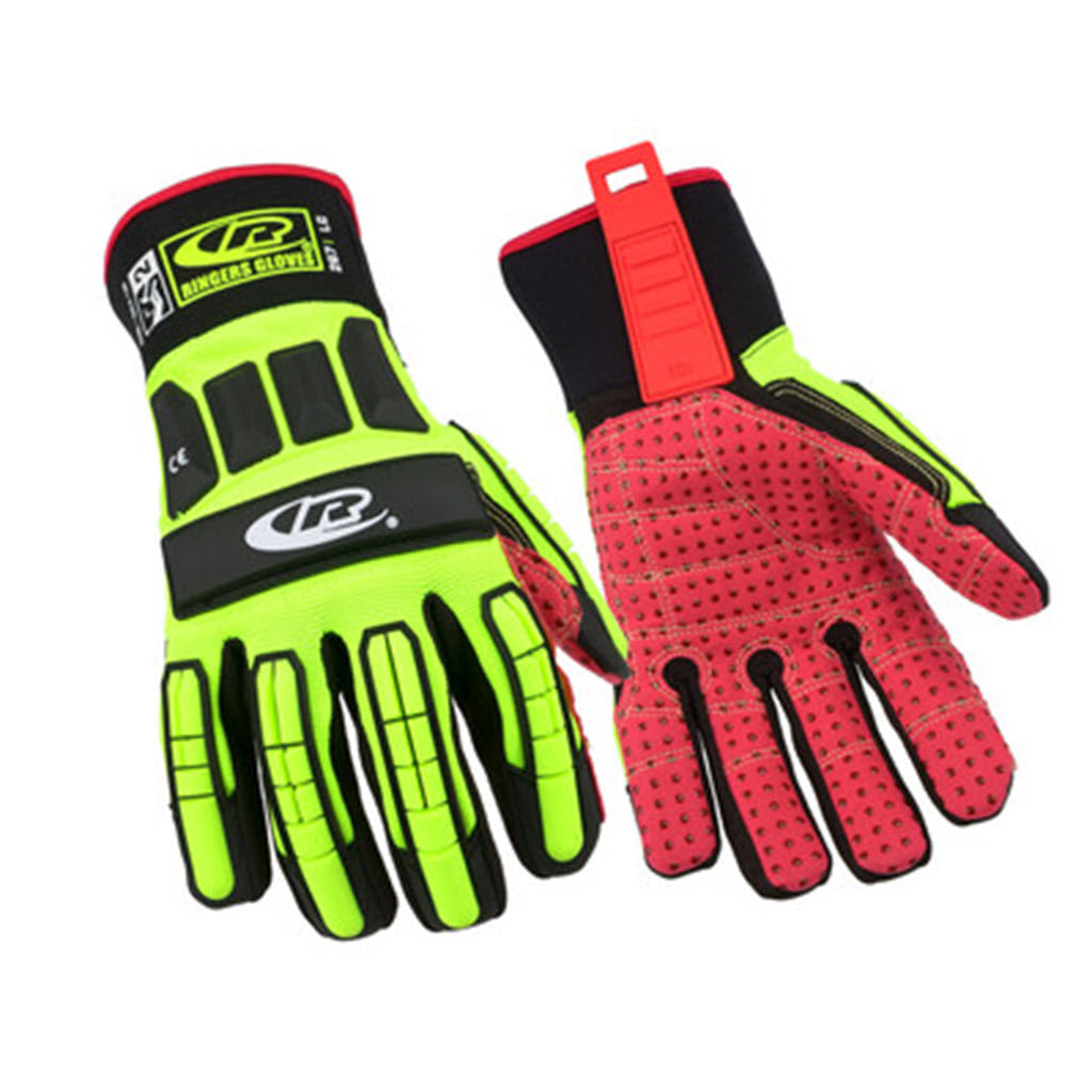 Ringers 267 2XL Hi-Vis Impact Gloves, HD Work Gloves with TPR Protection - OutdoorPowerDeals