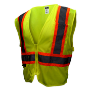 Radians SV22-2ZGM Safety Vest Hi-Vis Green Poly Mesh Zipper Front ANSI Class 2 Medium