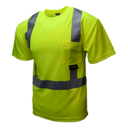 ST11-2PGS XL Class 2 Hi-Vis Safety T-Shirt Wicking Short Sleeve Green ANSI/ISEA 107