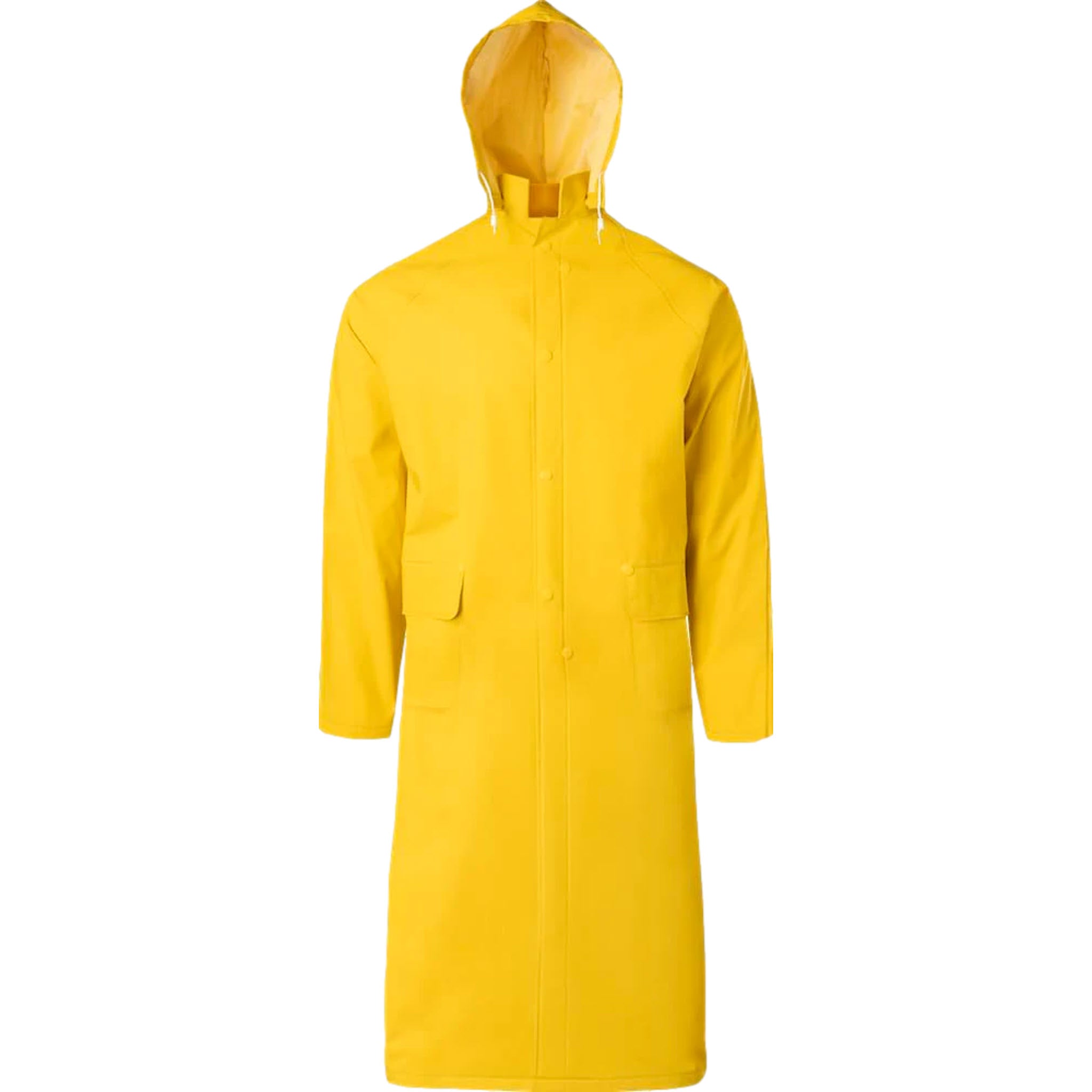 Ironwear 9220-Y 49" LG Yellow Raincoat with Hood, Poly Construction
