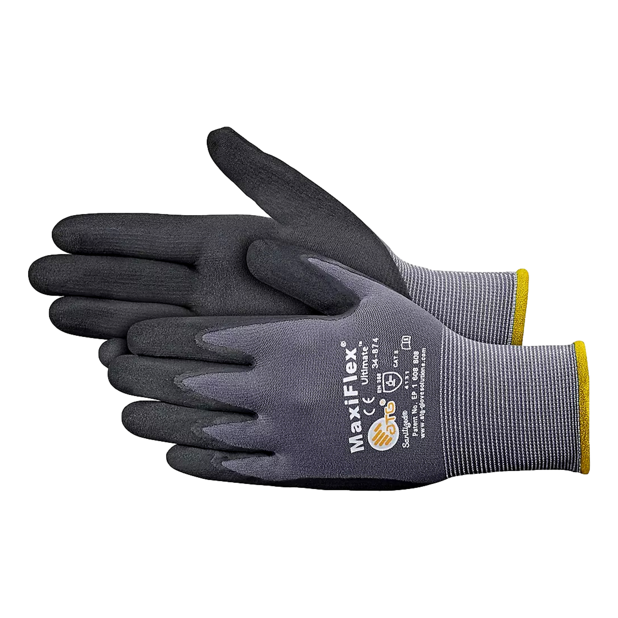 PIP 34-874 G-Tek Ultimate Nylon Micro-Foam Nitrile Grip Gloves Black Gray XL 12 Pack