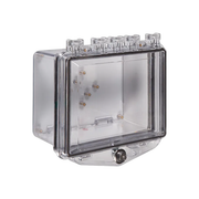 STI-7510A - Clear polycarbonate enclosure, deep back box, exterior key lock - Protegis Fire & Safety