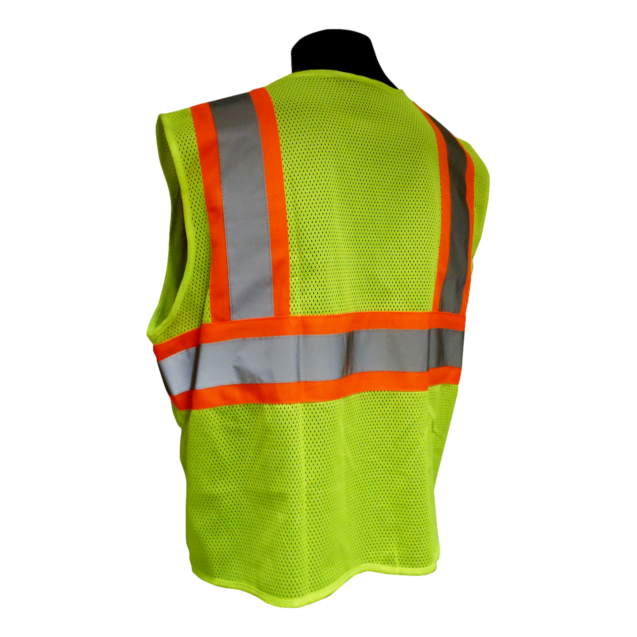 Radians SV22-2ZGM Safety Vest Hi-Vis Green Poly Mesh Zipper Front ANSI Class 2 Medium