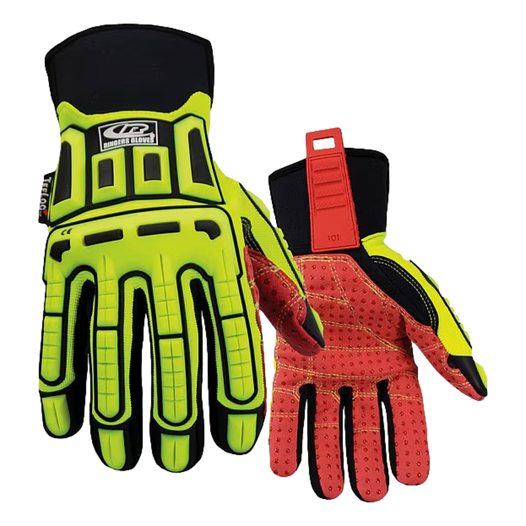 Ringers 267-08 Small Hi-Vis Impact Gloves, HD Work Gloves with TPR Protection