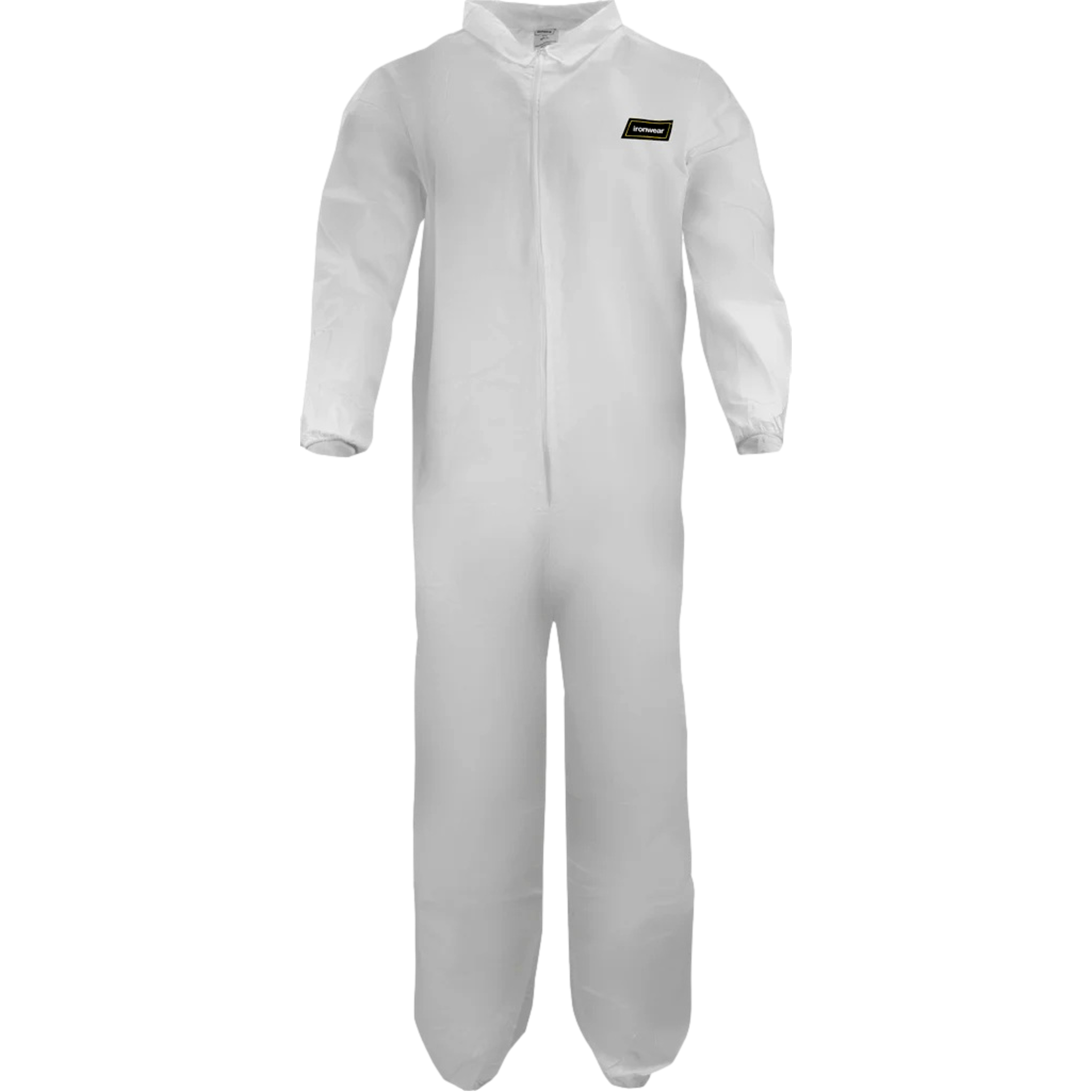 Ironwear 1600-M Disposable Microporous/Polypropylene Coveralls White w/ Collar Size MD Case of 25