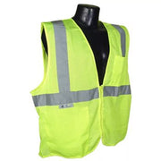 Radians SV2ZGM Large Hi-Viz Green Poly Mesh Vest Class 2 Zip Front - OutdoorPowerDeals