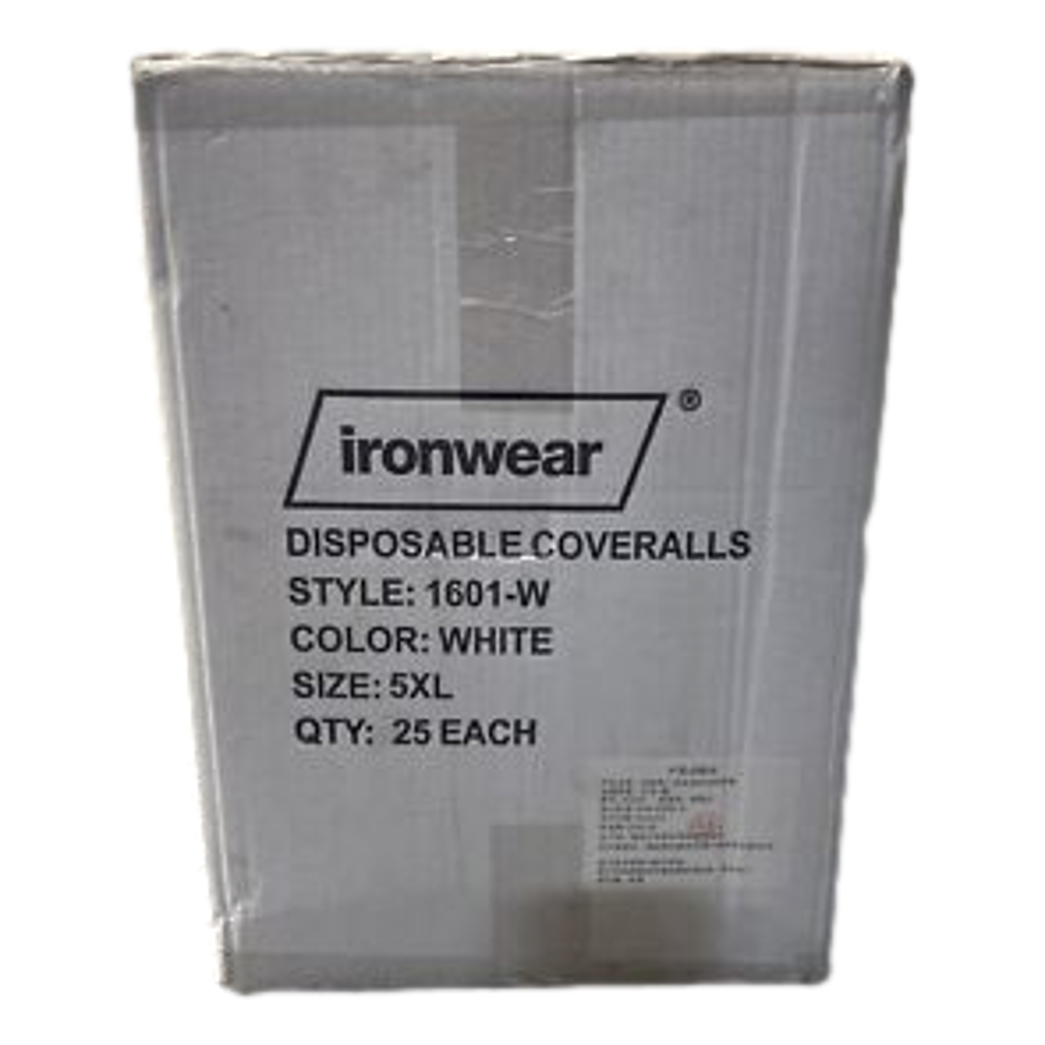 Ironwear 1601-W Flame Retardant Disposable Coveralls 3XL – 100% Polypropylene, Elastic Wrists/Ankles, Case of 25