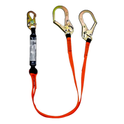 Safewaze FS88566-E V-Line 6' Dual-Leg Lanyard – Rebar Hooks, Fall Protection