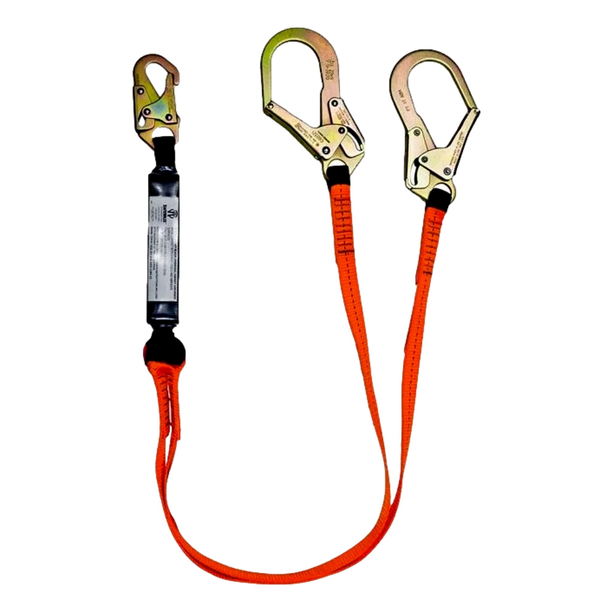 Safewaze FS88566-E V-Line 6' Dual-Leg Lanyard – Rebar Hooks, Fall Protection
